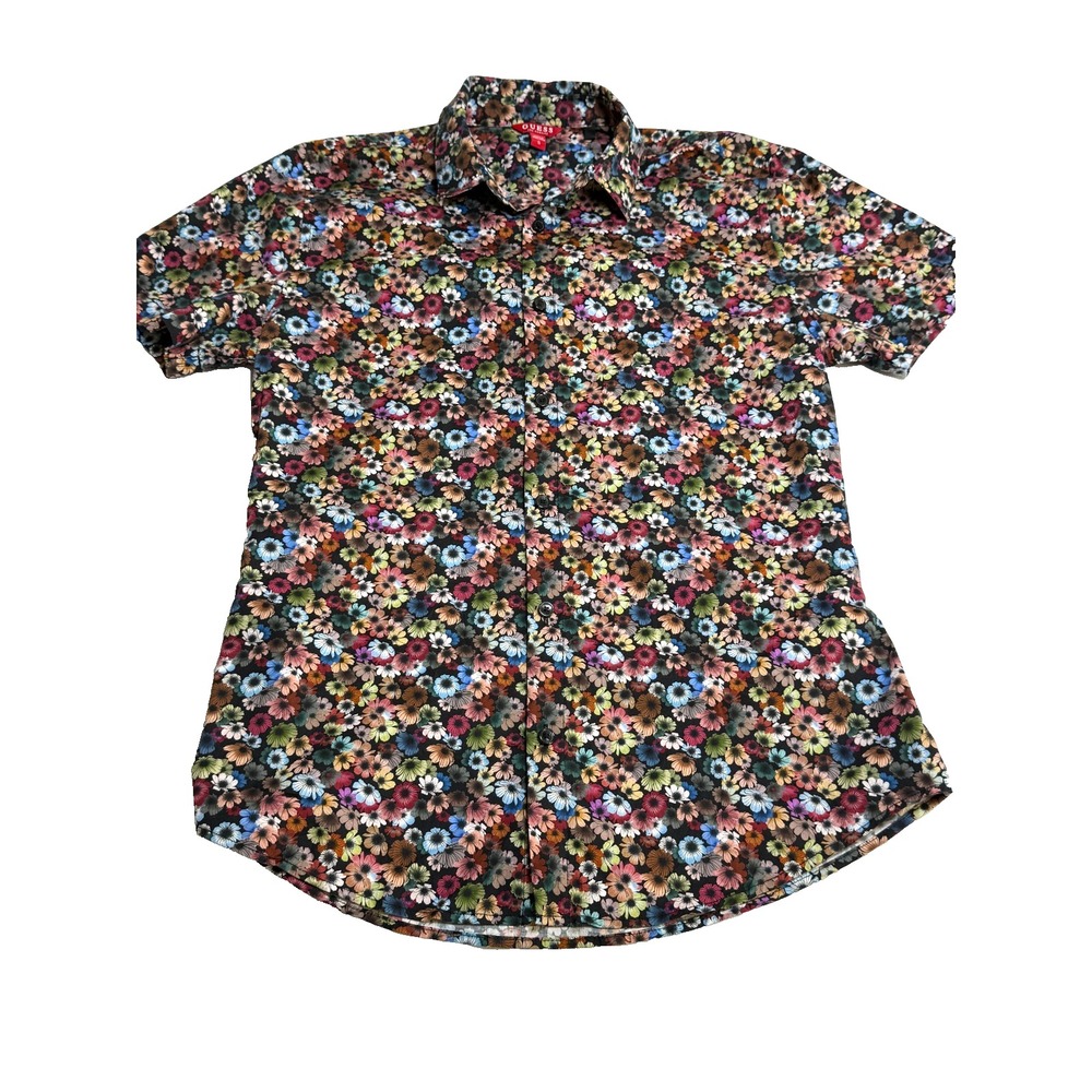 Guess Men's Floral All Over Print‎ Button Up short sleeve shirt Size Small
